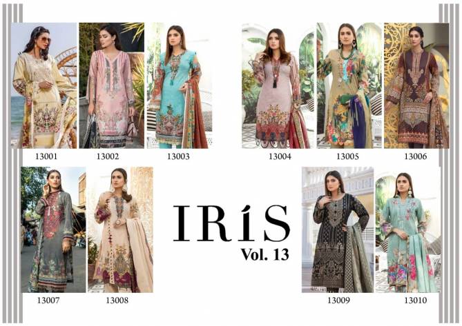 Iris 13 Cotton Karachi Cotton Printed Regular Wear Dress Materials Collection
